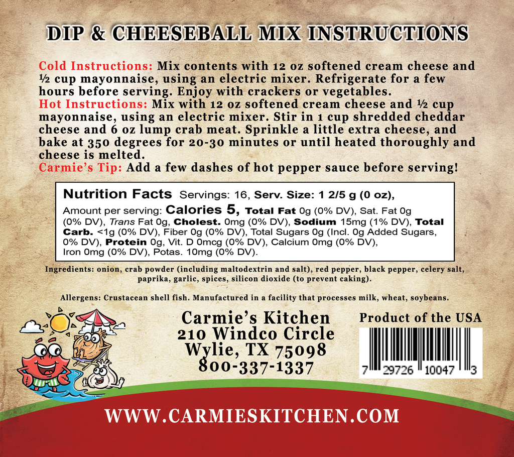 CARMIES KITCHEN COASTAL CRAB  DIP