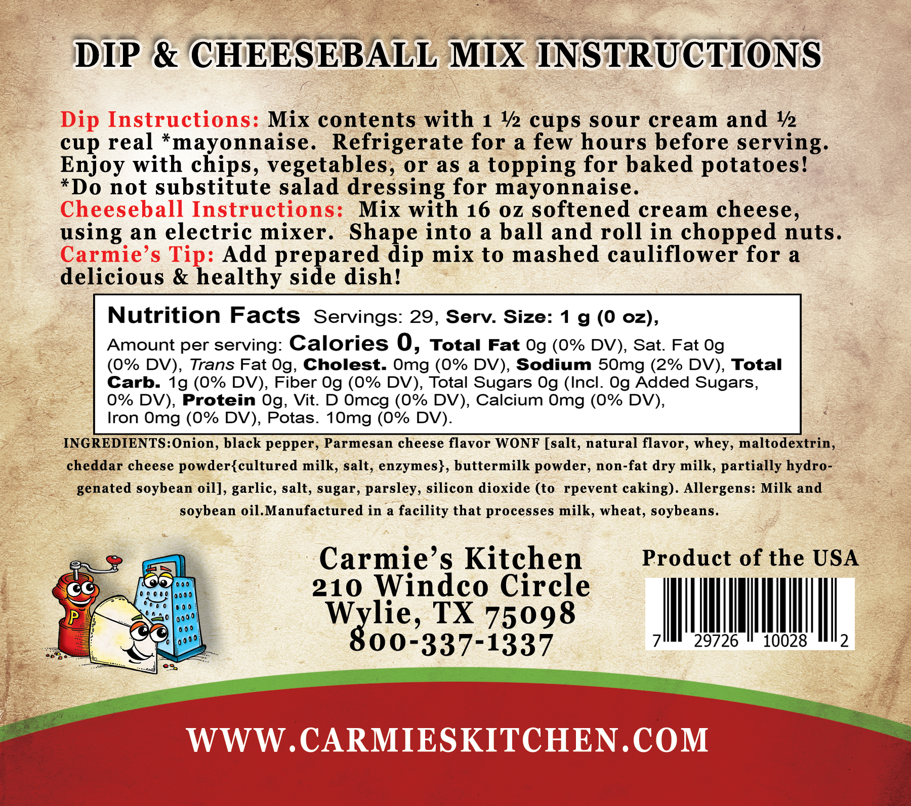 CARMIES KITCHEN PEPPERCORN PARMESAN