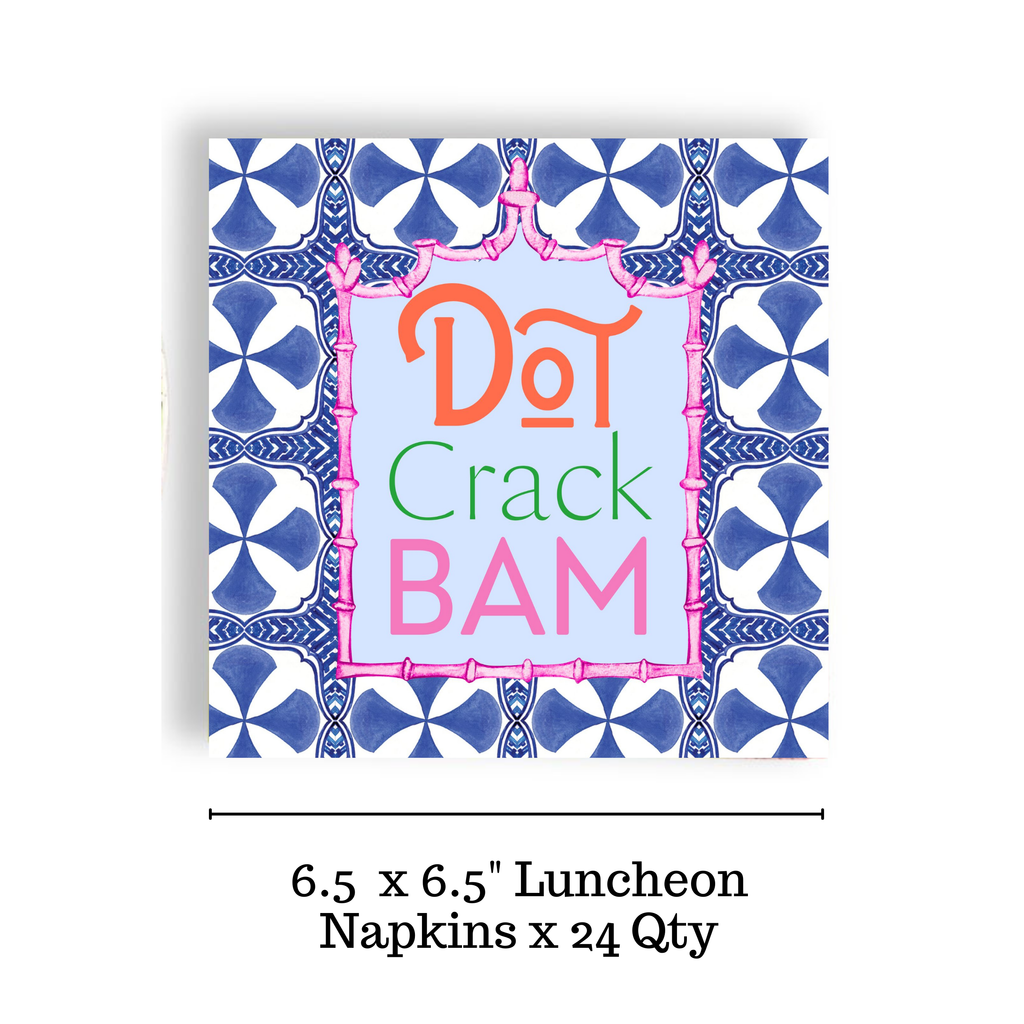 Mahjong DOT CRACK BAM  - BLUE- Luncheon Napkin Separates (3 ply)