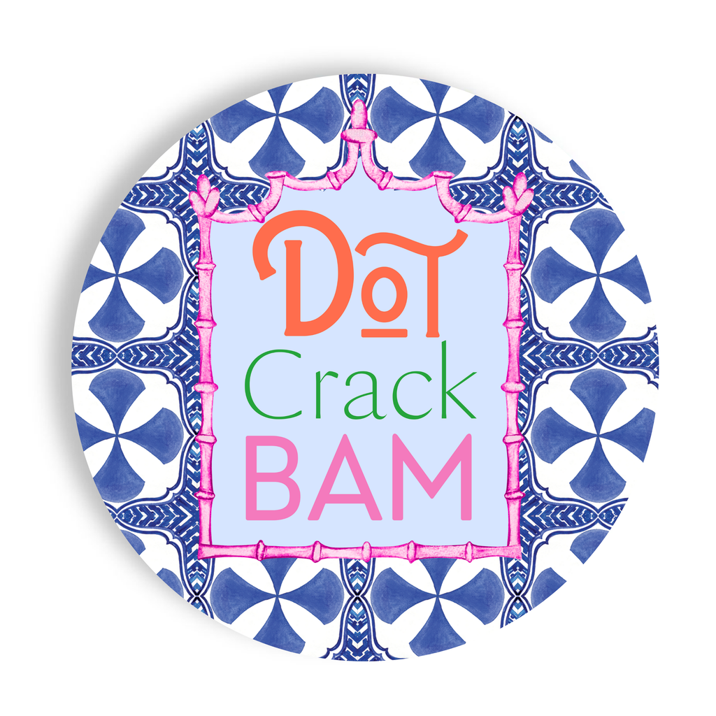 Mahjong – DOT CRACK BAM - BLUE- Salad/Dinner Separate Plates-
