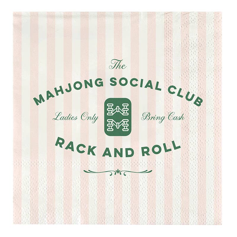 Ceramic Napkin Tray + Napkins set gift - Mahjong Social Club