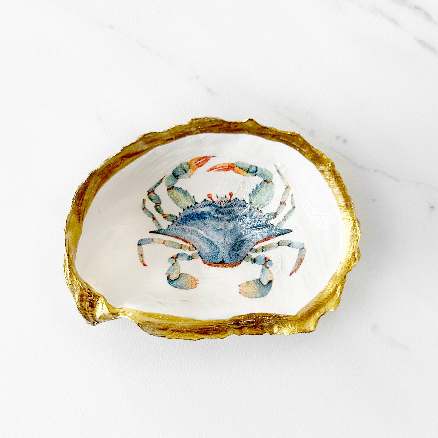 Oyster Shell  Decoupage -Trinket Dish