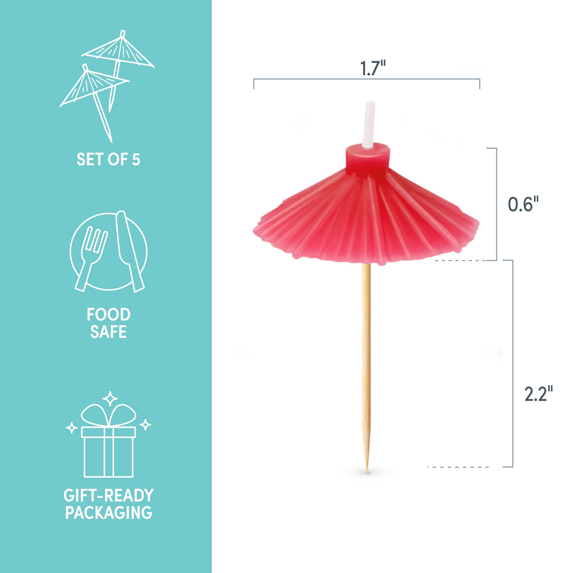 Candles - BEACH PARTY UmbrellaSet of 5