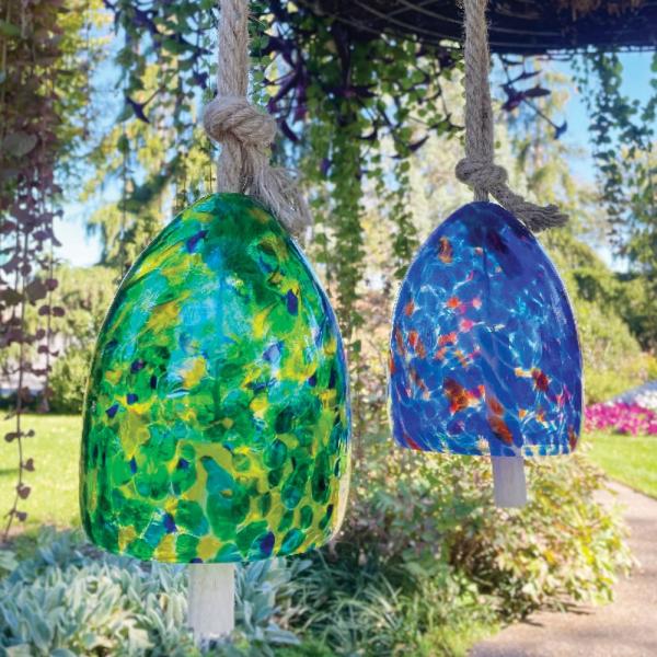 BLOWN GLASS BELL- GREEN