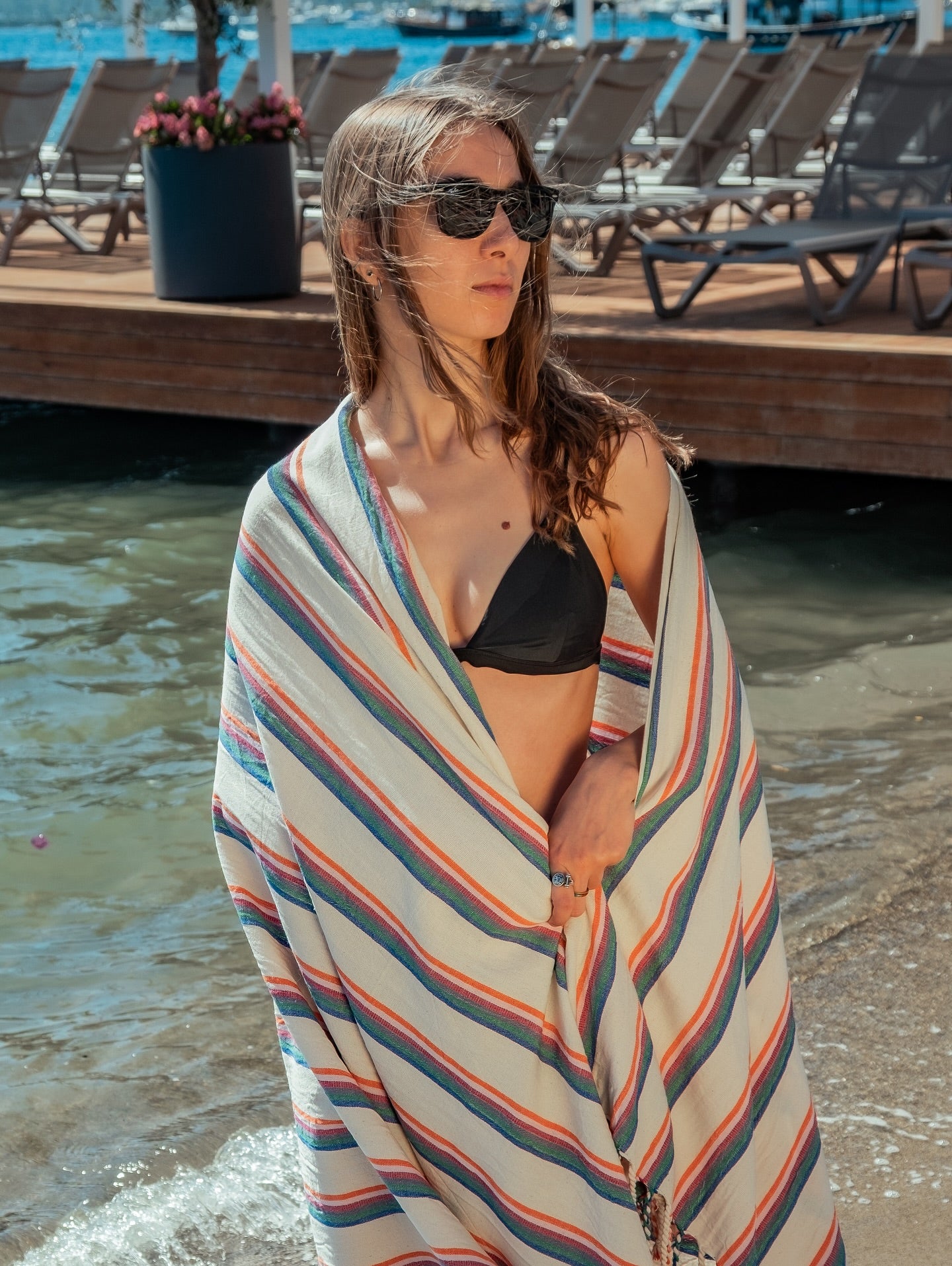 OLIVE AND LOOM BEACH TOWEL - STRIPE