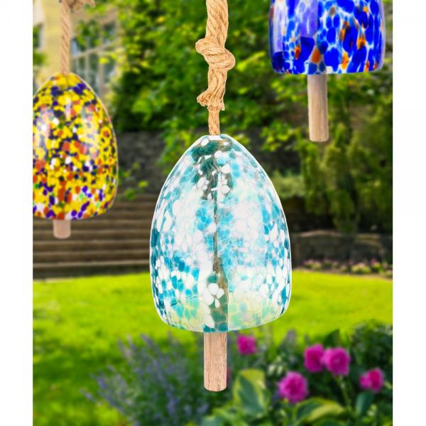 Glass Bell - Blue and White