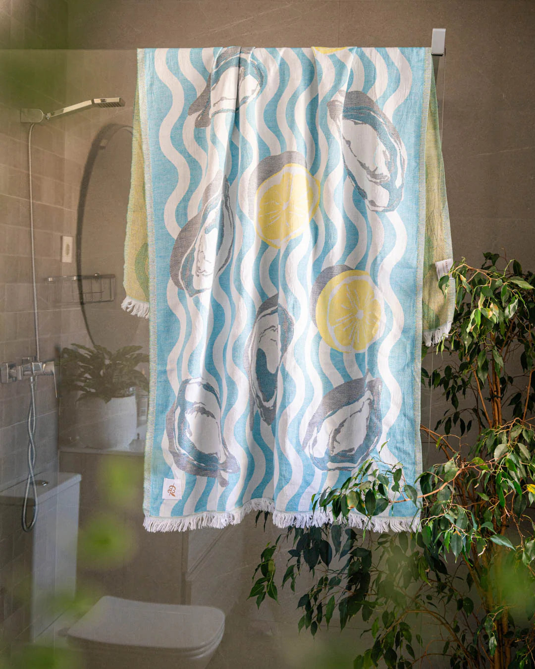OLIVE AND LOOM BEACH TOWEL- OYSTERS