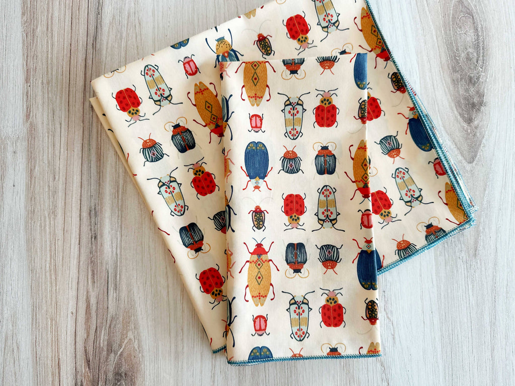 DOT AND ARMY -Beetle Cloth Napkins, set of four