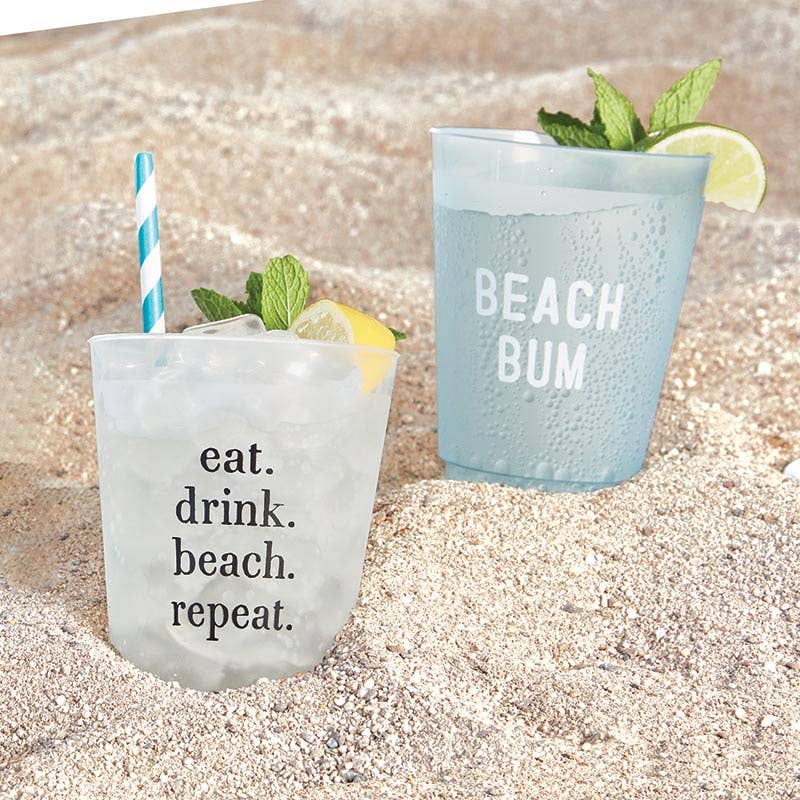 Frosted Cups - Eat. Drink. Beach. Repeat.
