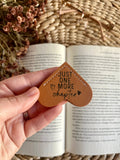 Just One More Chapter Leather Heart Bookmark Ear