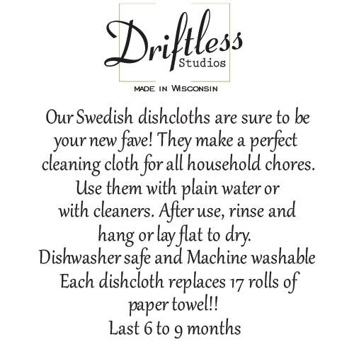 DRIFTLESS -Coral Patterned Avocado Swedish Dishcloths - Sponge Cloths