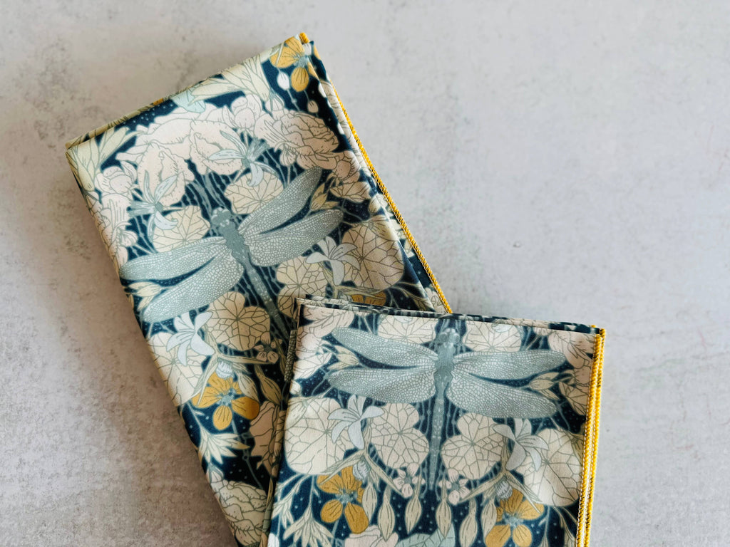 DOT AND ARMY -Dragonflies at Twilight Cloth Napkins, set of four