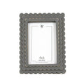 12061 - 6x8 wood scallop photo frame (4x6) grey Home Decor