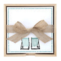Square Notepaper with Wood Tray - Beach Chairs