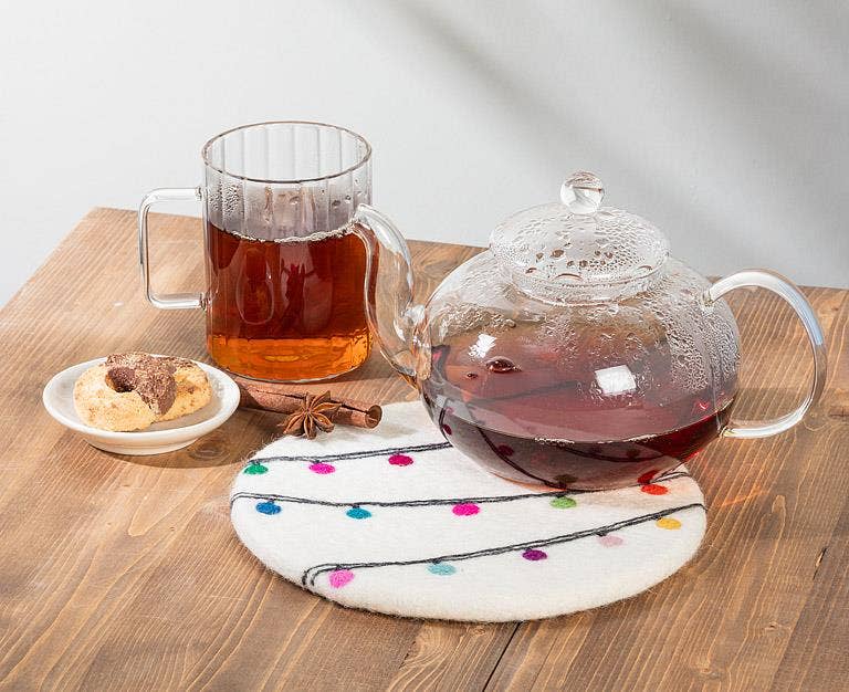 Trivet Round Christmas Lights