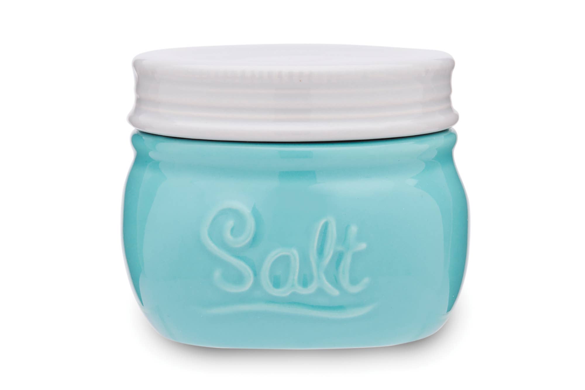Fox Run Mason Jar Salt Cellar, Blue Ceramic, 8-Ounce