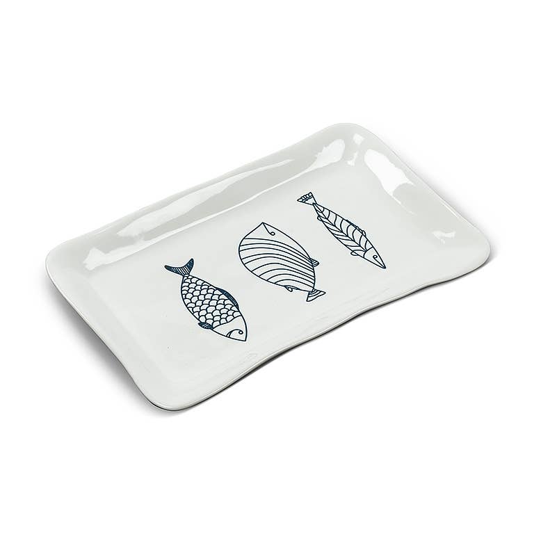 Lg Rect Fish Plate-7x12"L-829