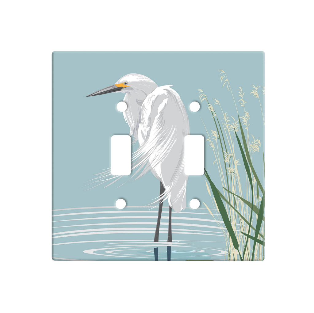 Light Switch Cover Plate -White Egret