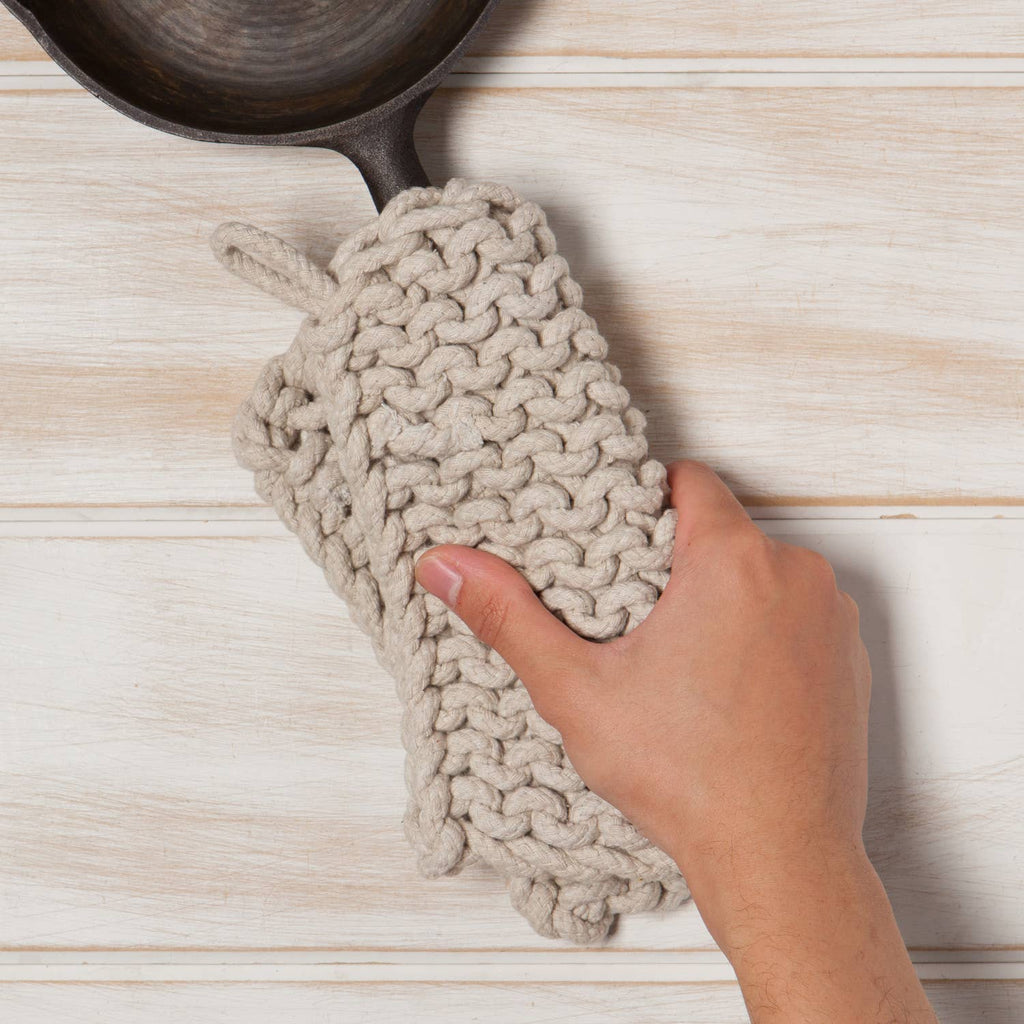 Potholder-Dove Gray Knit