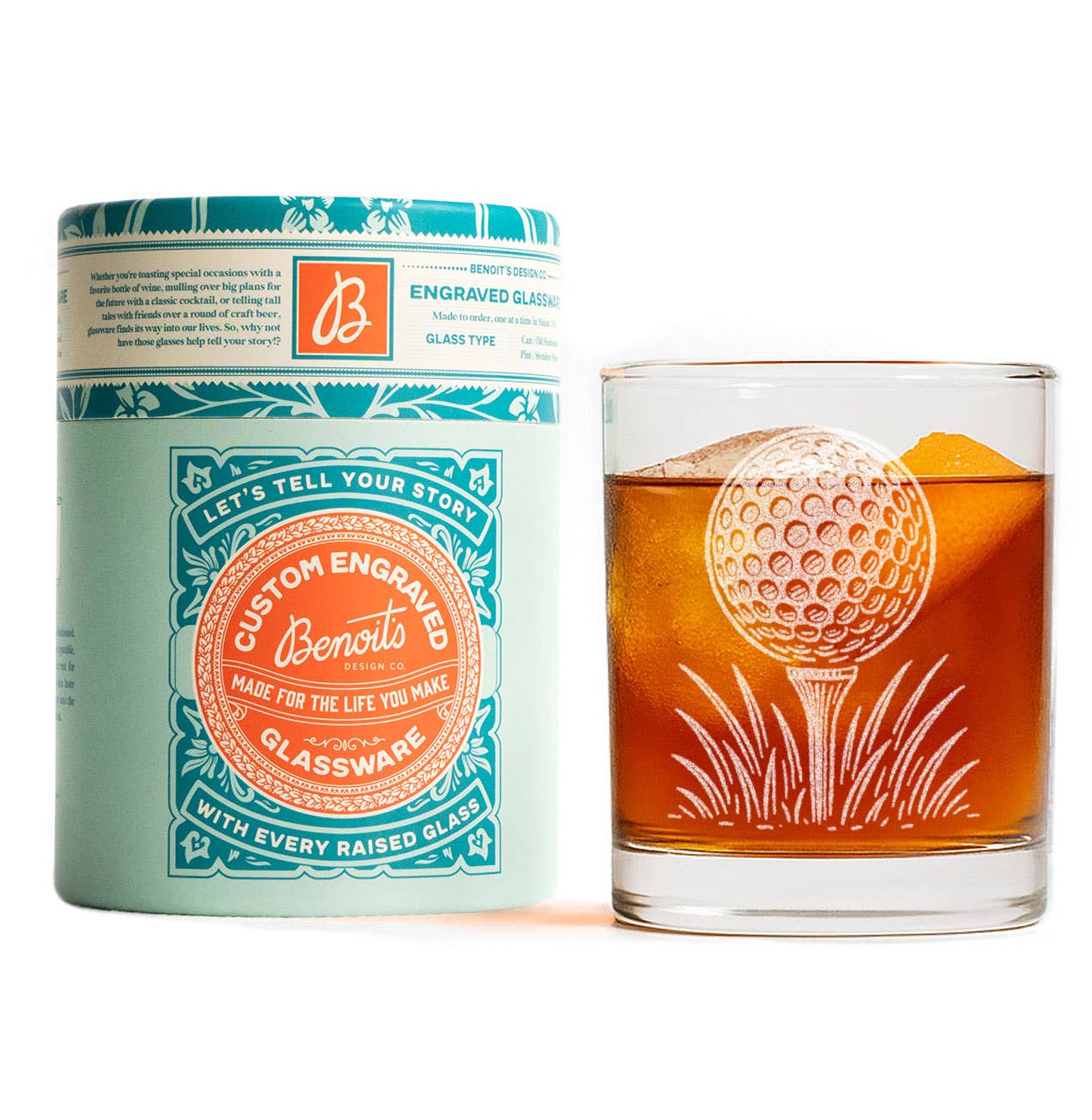 Golf Ball & Tee Drinking Glasses
