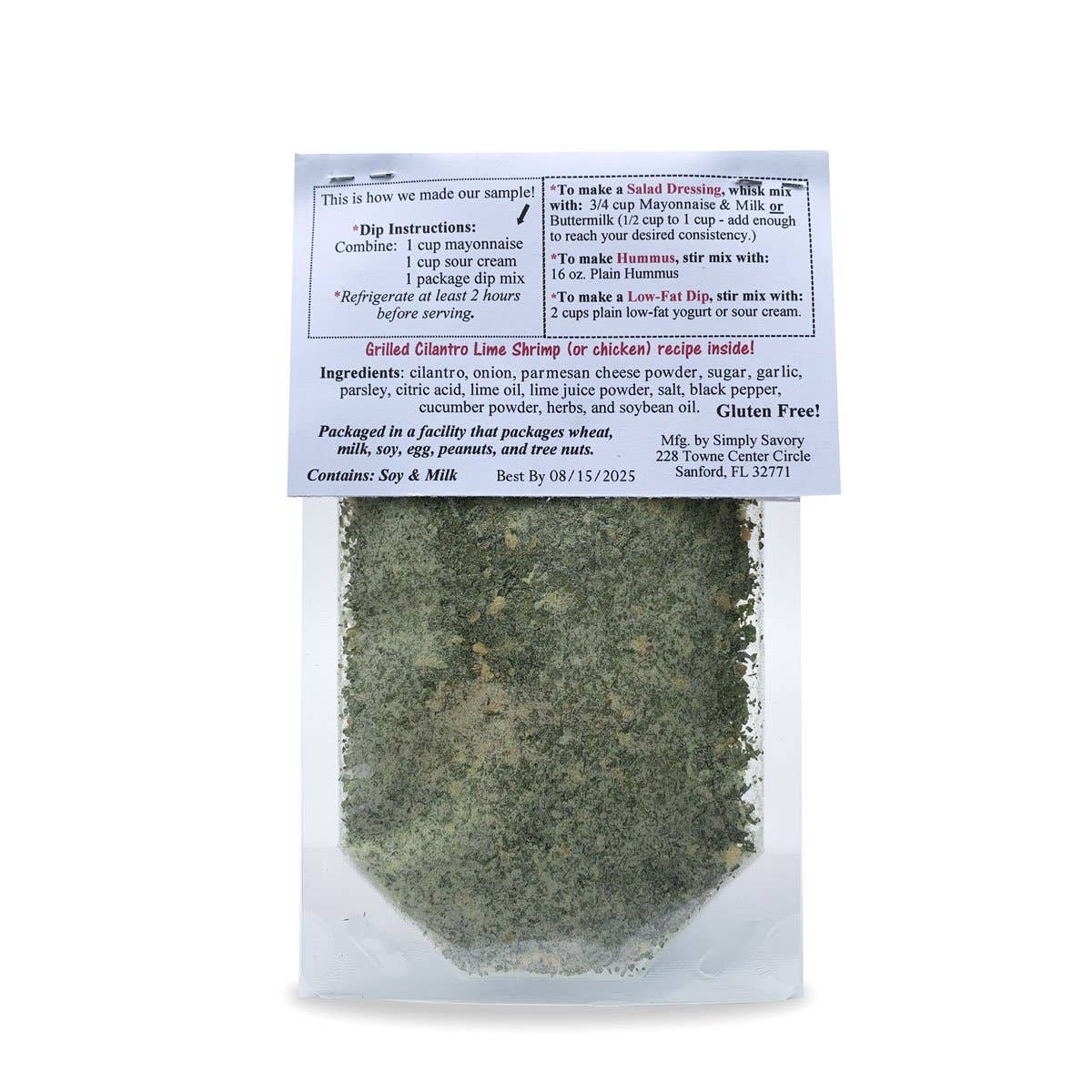 Cilantro Lime Ranch Dip Mix