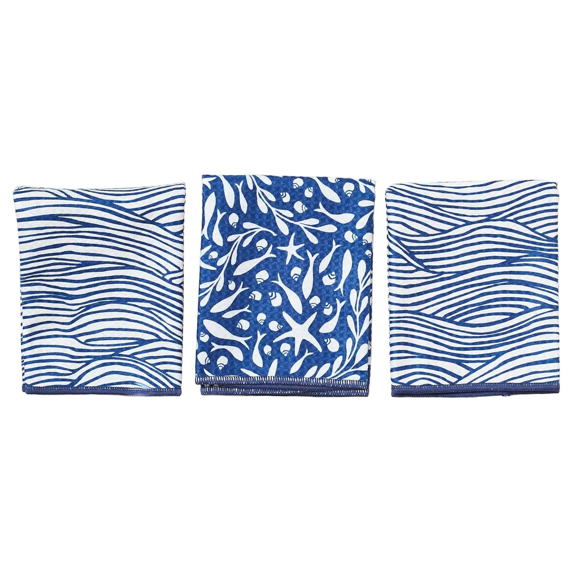 Mighty Mini Towel (Set of 3) Reversible - KN Tidepool