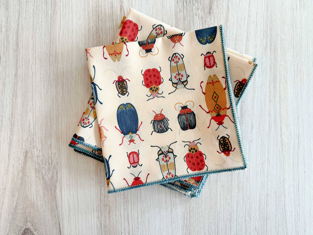 DOT AND ARMY -Beetle Cloth Napkins, set of four