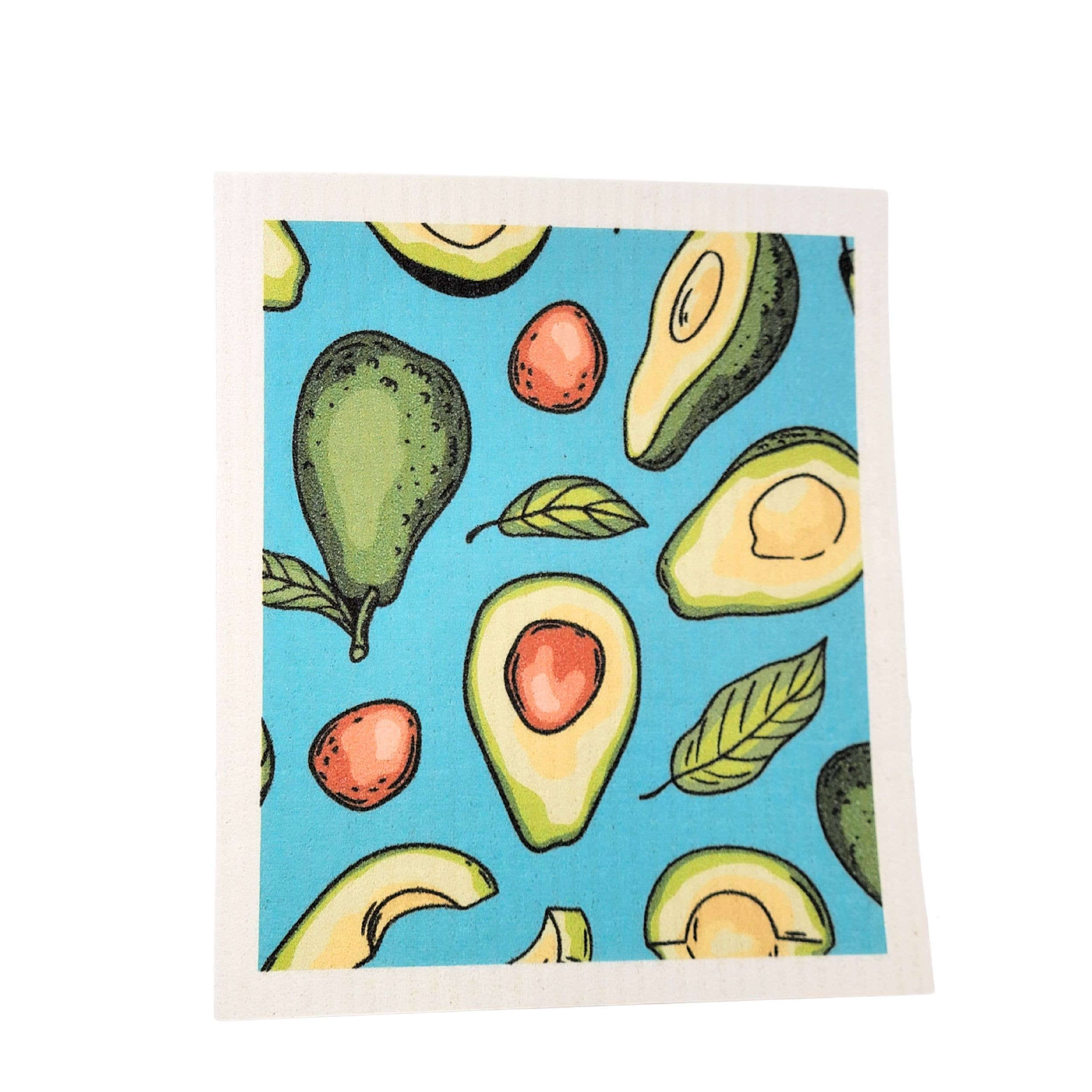DRIFTLESS-Patterned Teal Avocado Kitchen Swedish Dish Towels