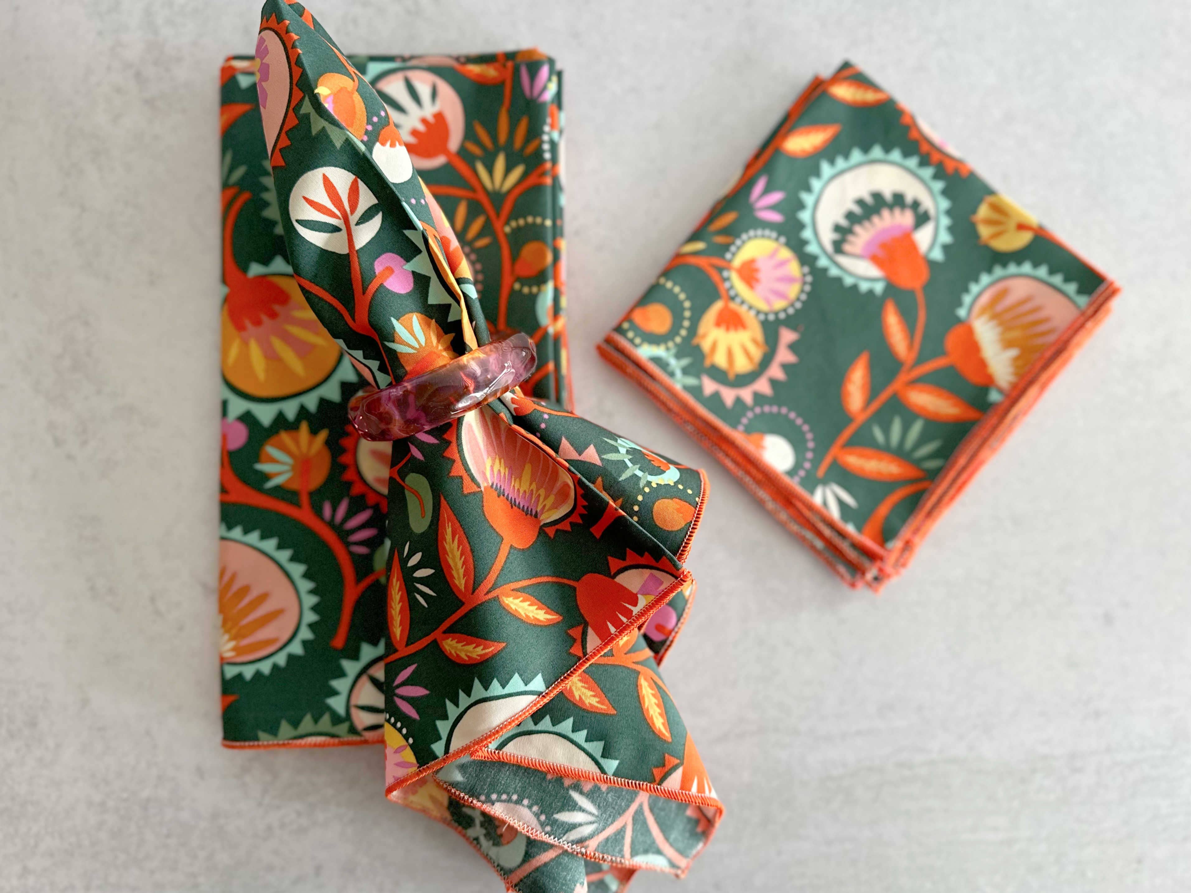 DOT AND ARMY -Desert Bloom Cloth Napkins, set of four