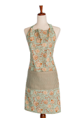 Green Garden Cotton Apron – Floral Botanical Design