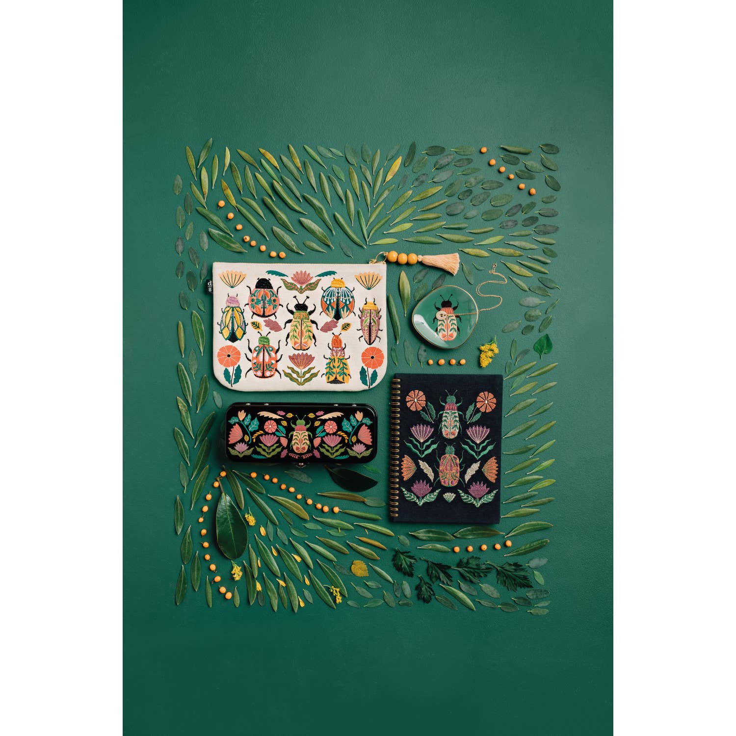Beetle Amulet Large Zipper Pouch