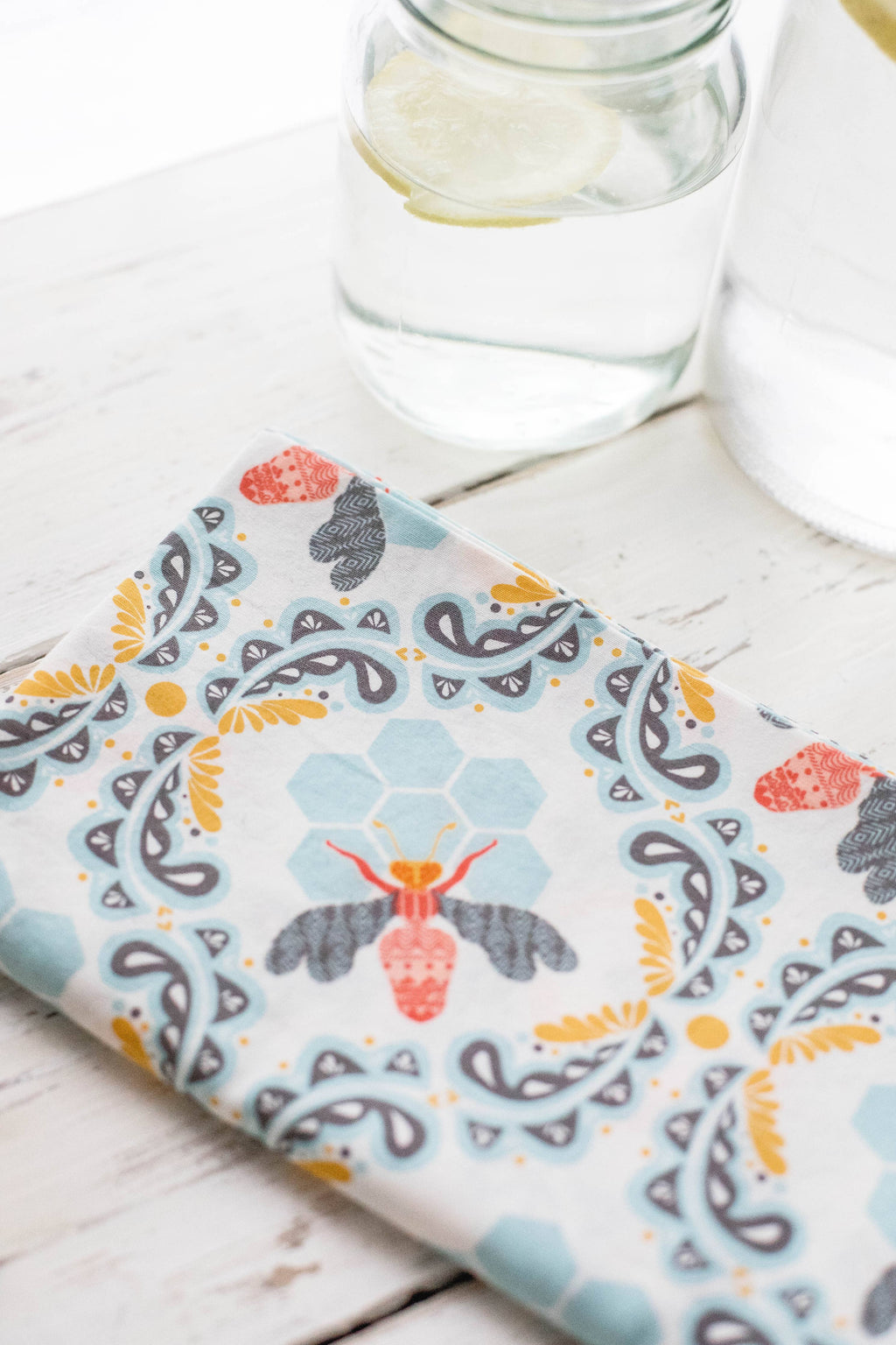 DOT AND ARMY-Honey Bee Cloth Napkins, set of four