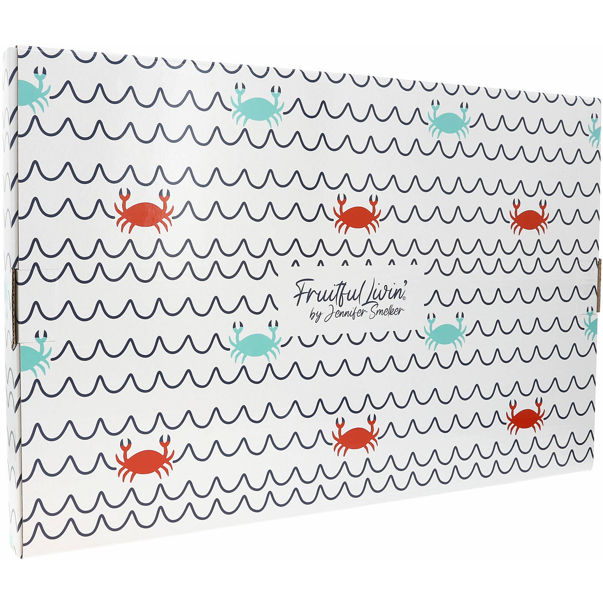 Crab Beach - 16.75" x 11" Glass Serving Tray