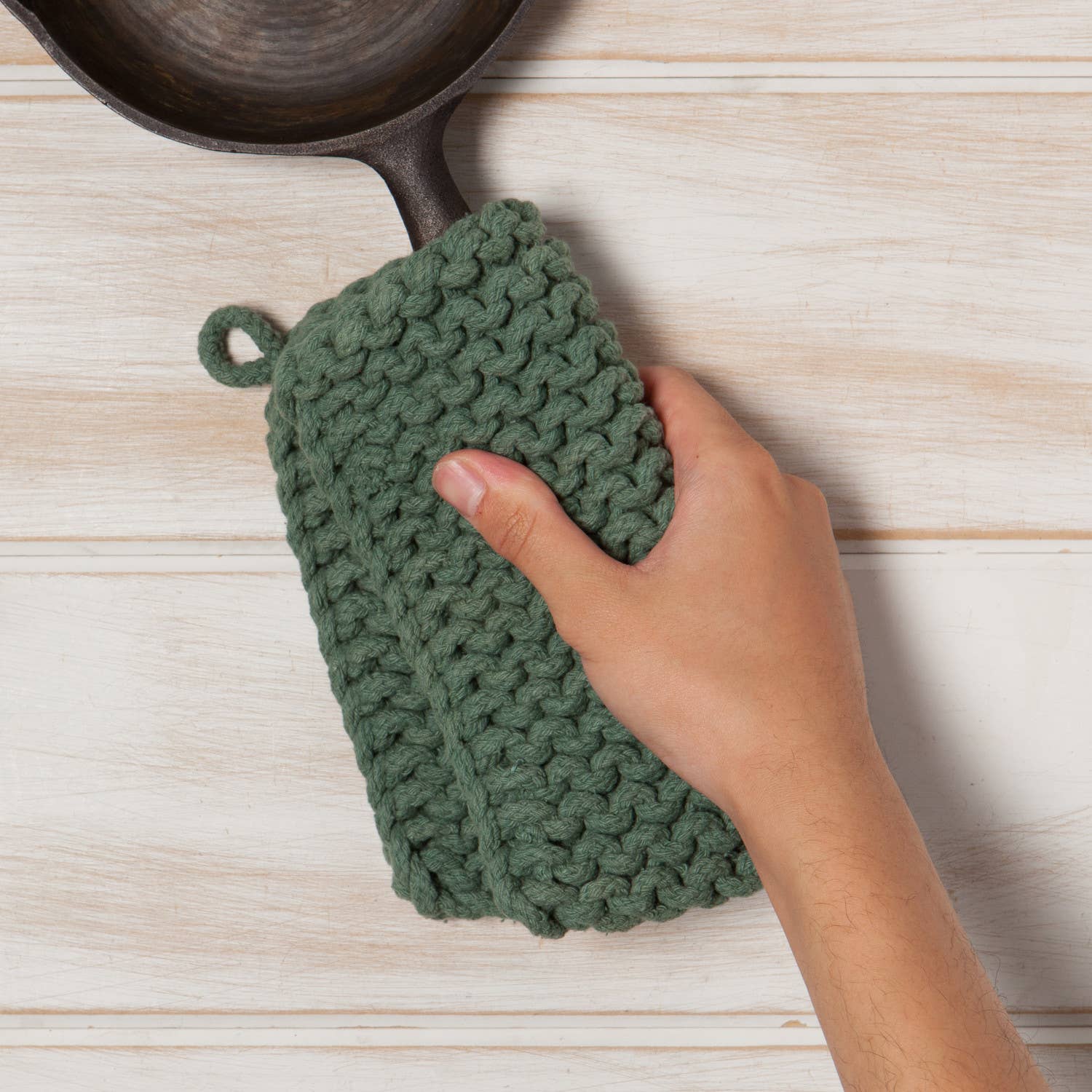 Potholder -Jade Green Knit