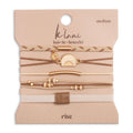Hair Tie Bracelet-"Rise" Cream and Tan With Gold & Sun Accents