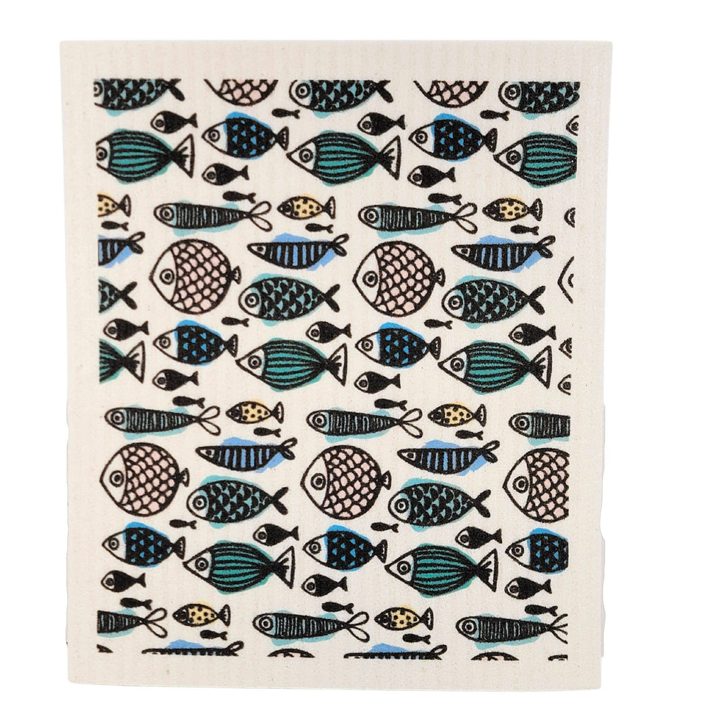DRIFTLESS -Summer Fish Pattern Swedish Dishcloth - Beach Home Dishcloth