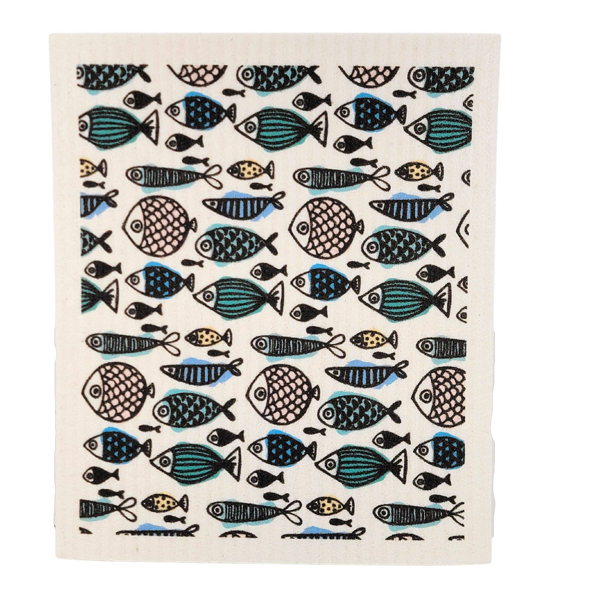 DRIFTLESS -Summer Fish Pattern Swedish Dishcloth - Beach Home Dishcloth