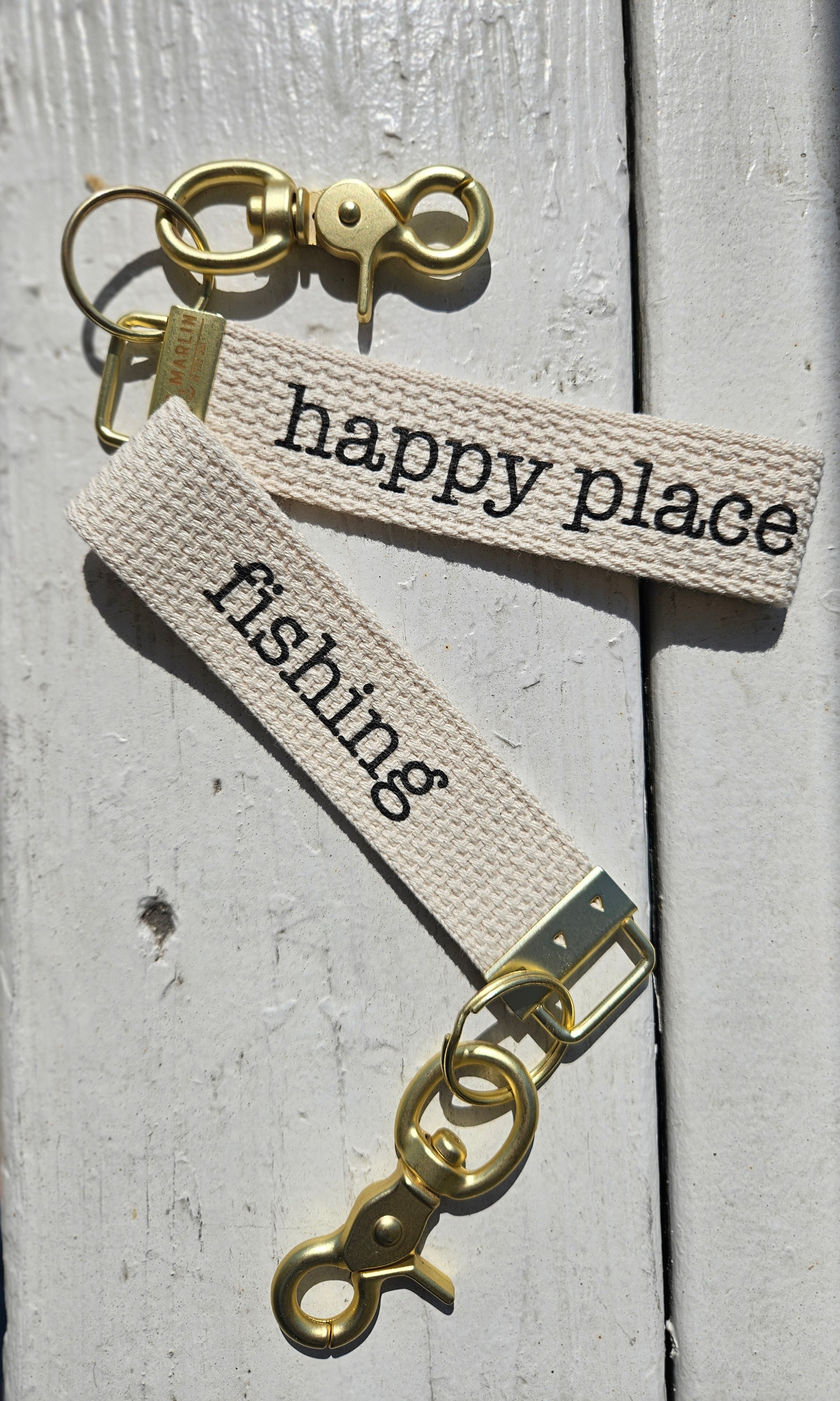 Happy Place- fishing - keychain